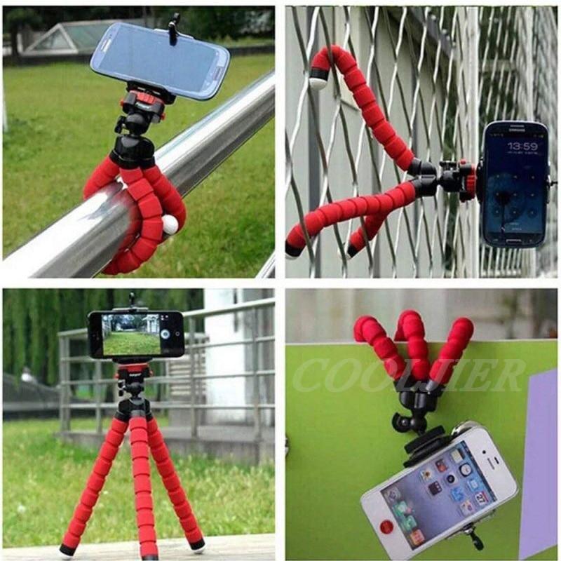 Flexible Sponge Mini Tripod With Bluetooth Remote Shutter Mini Camera Tripod Phone Holder Clip Stand