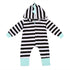 Baby Clothing Newborn Baby Girl and Boy Striped Hooded Romper Zipper Jumpsuit Outfit For Kids