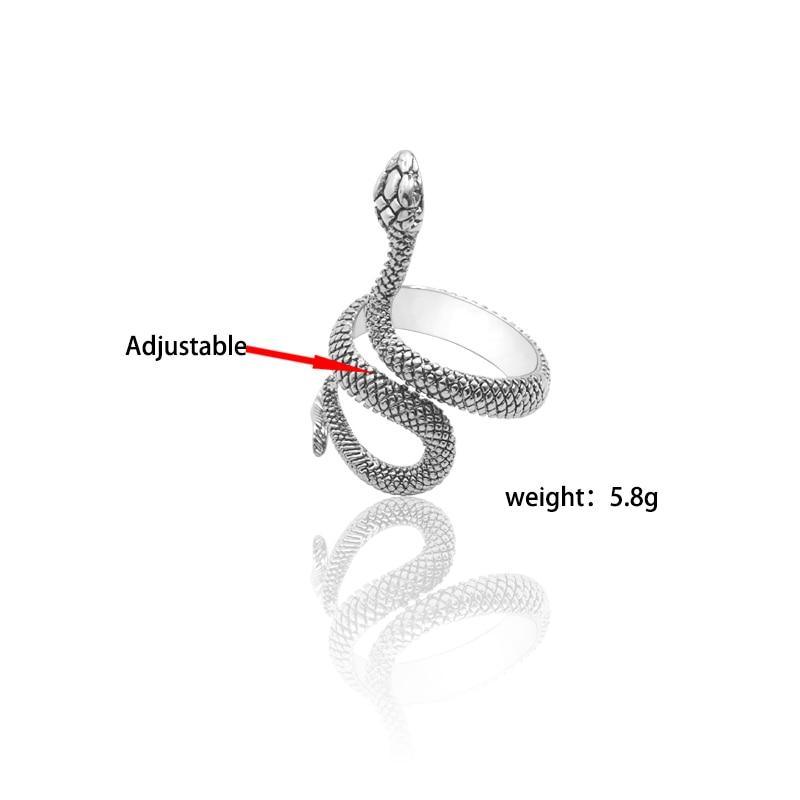 Fashion Retro Exaggerated Spirit Snake Ring Personality Punk Wind Snake-Shaped Nightclub Style  Ring For Women and Girs Student Trend Jewelry Design