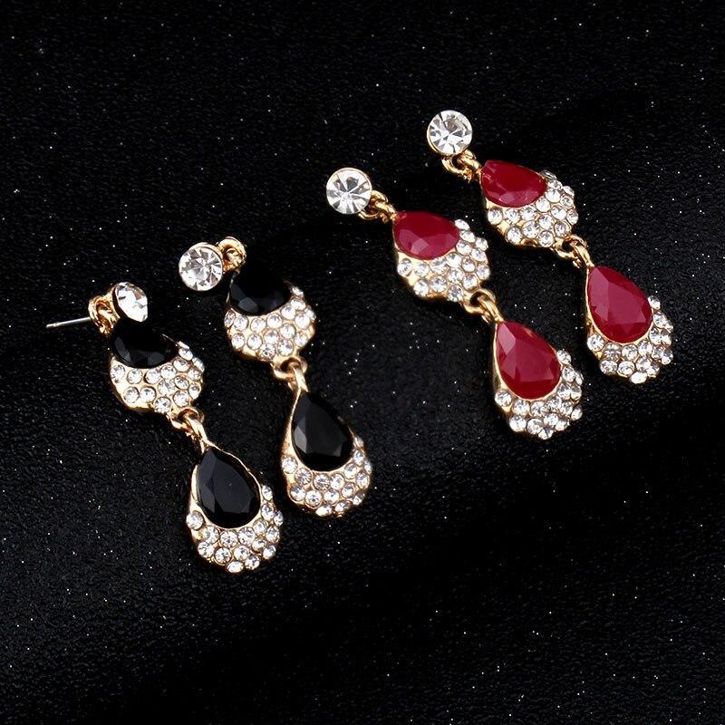 Luxury Elegant Juwelery Set For Woman and Ladies in Gold Red Golde Color Necklace and Earrnings