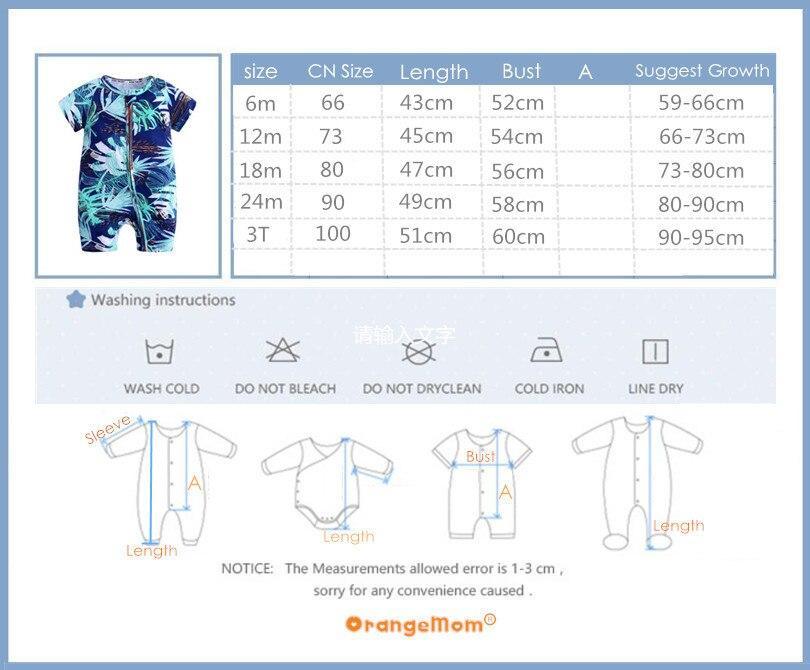 Summer Newborn Fashion Boy and Girls Printed Flower Short-sleeved Romper /  jumpsuit For Kids