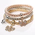 Crystal Owl Heart Charm Bracelets And Bangles Gold Alloy Elephant Anchor Pendants Rhinestone Bracelets For Women