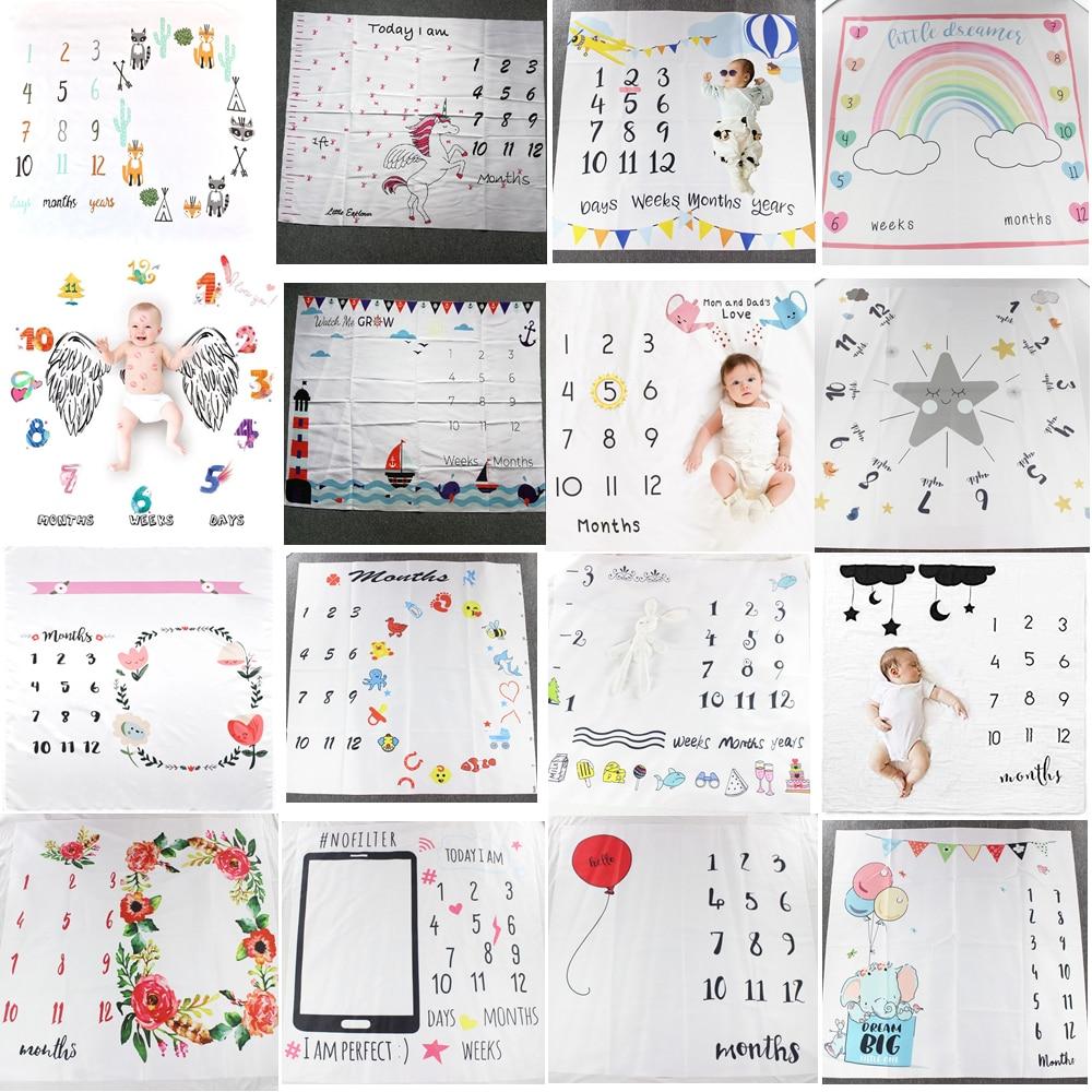 Cartoon Pattern  Baby Photo Props Background Blankets Play Mats Backdrop Cloth Calendar Photo Accessories Blanket For Baby