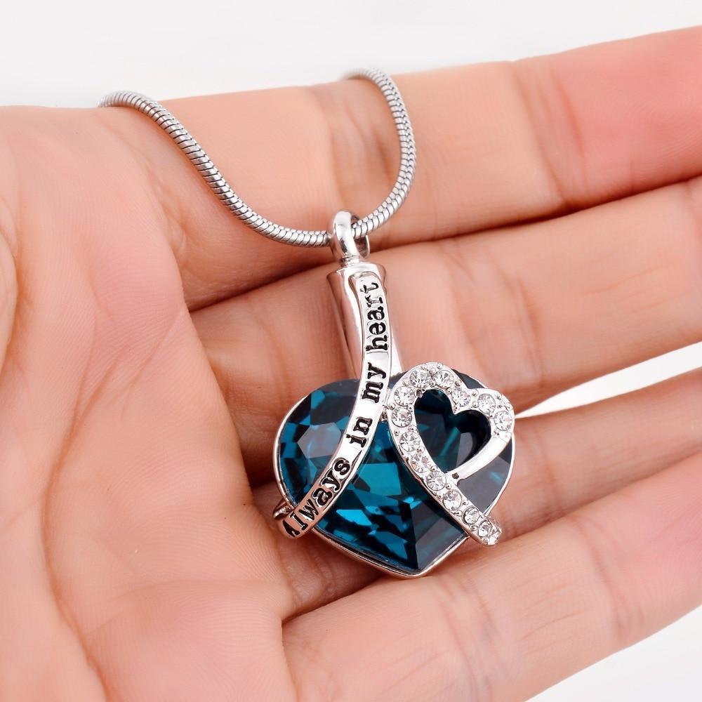 Lovely Always In My Heart Amazing Luxury Locket Screw Heart Birthstone Elegant Necklace Jewelry Keepsake Pendant