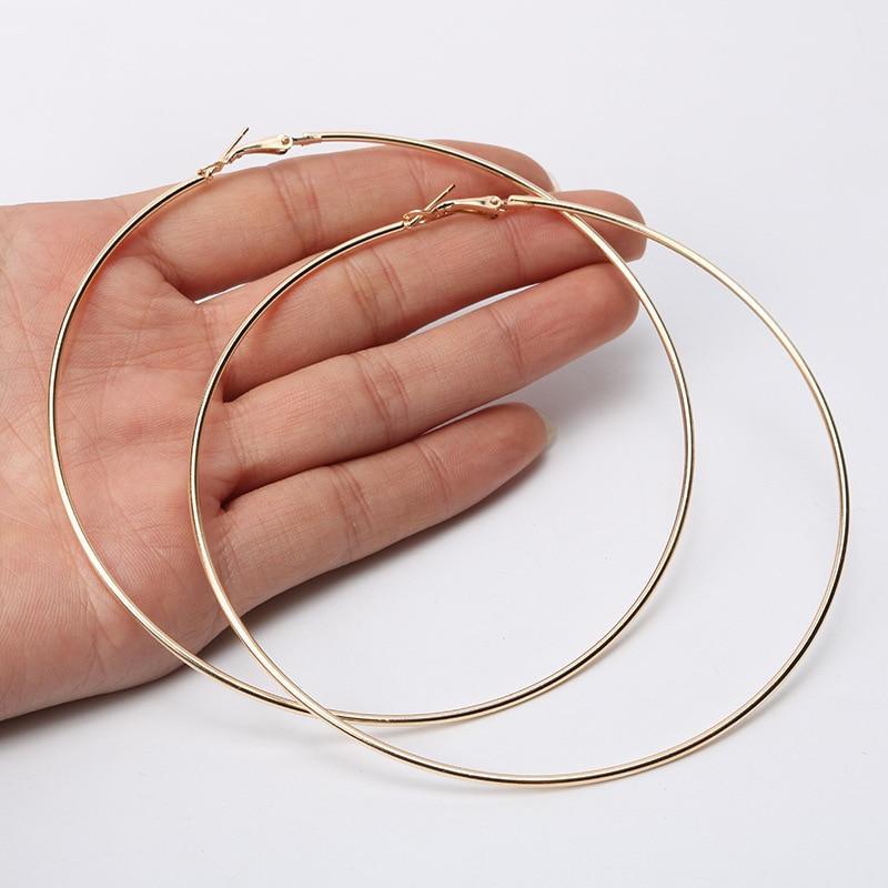 Luxury Large Hoop Earrings Big Smooth Circle Earrings For Women Jewelry