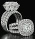 Trendy Luxury Big 925 Sterling Silver Engagement Diamond Ring for Women and Ladies