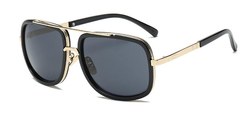 Classic Brand Luxury Square Gold Metal Frame Woman and Man Unisex Top Oversized Bog Frame Elegant Sunglasses For Summer  Designer