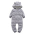 Modern High Quality Newborn Infant Baby Clothes Fleece Jumpsuit Boys Romper Hooded Jumpsuit Bear For Kids