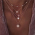 Luxury Modern Moon and Star Arabic Crystal Choker Multilayer Chain Necklaces For Women Luxury Jewelry Vintage Cool Style For Ladies