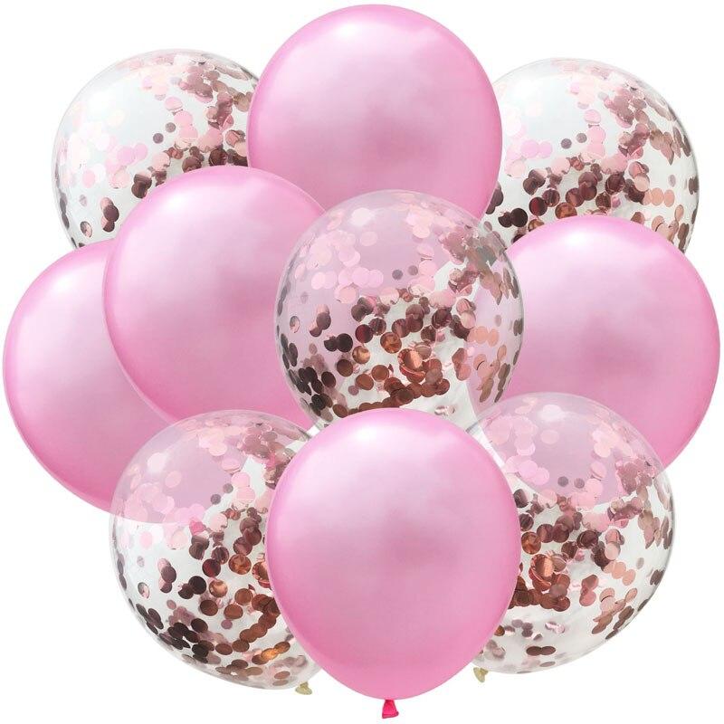 20pcs 12inch Latex Balloons And Colored Confetti Birthday Party Decorations Mix Rose Wedding Anniversary Kids Gift Helium Ballons In Luxury Modern Design