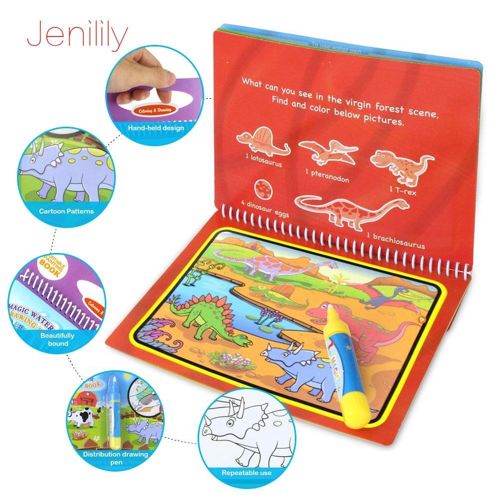 Reusable Magic Water Drawing Book With Pen Coloring Painting Book Drawing Board Juguetes Education Learning Toys for Children