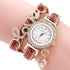 New Top Women Bracelet Watches Ladies Love Leather Strap Rhinestone Quartz Wrist Watch Luxury Fashion Quartz Watch For Women and Girls