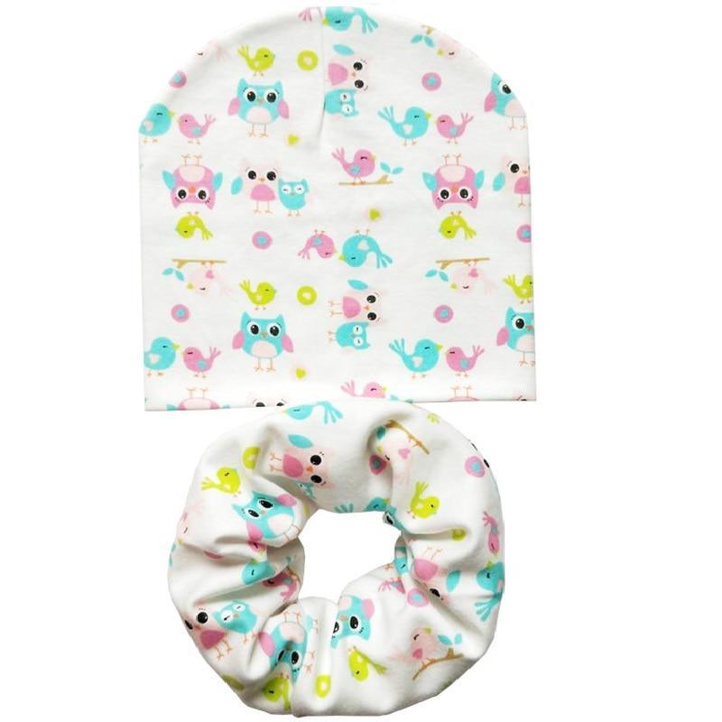 Modern Cartoon Cotton Baby Hat Winter Baby Girls Hat Newborn Boys Hats Kids Cap Scarf Set Children Beanies For Kids With Scarf