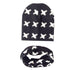 Modern Children Girls Cartoon Sheep Printing Cotton Hat and Scarf Animal Pattern Kids Caps Baby Beanie