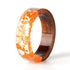 Handmade Elegant Romantic Dried Colorful Real Flower Wood Resin Epoxy Ring Gold Foil Inside Ring for Women