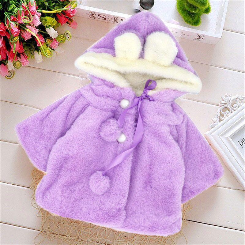 Luxury Mdern Warm Baby Girls Cute Winter Rabbit Hood Outwears Newborn Clothes For Girls In Modern Elegant Design