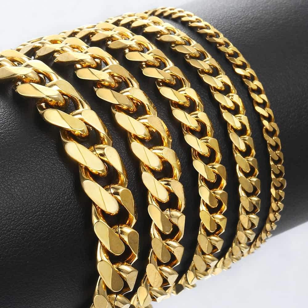 Luxury Popular Trend New Bracelet for Men and Women Curb Cuban Link Chain Stainless Steel Mens Womens Bracelets Chains Jewelry for Men Perfect Gift