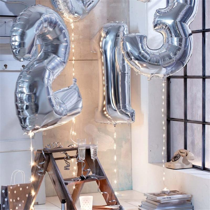 NEW Big Modern 32inch Luxury  Number Foil Helium Balloons For Birthday Party and Celebrations Modern Decoration