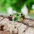 Handmade Elegant Romantic Dried Colorful Real Flower Wood Resin Epoxy Ring Gold Foil Inside Ring for Women