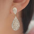 Luxury Fashion Elegant Gold Silver Color Stylish Drop Dangle Earrings With Full Crystal For Woman