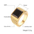 Luxury Gold Men  Men's Stainless Steel Black Stone Gold King Epic Ring Europe and America Style