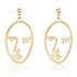 Handmade Abstract Art Earrings Gold Color Hand Palm Face Crystal Dangle Earrings For Women