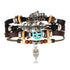 BOHO Tibet Stone Feather Multilayer Leather Bracelet Eye Fish Charms Beads Bracelets For Men Vintage Punk Wrap Wristband Cool Jewelry