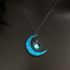 Modern Amazing Moon Glowing Necklace Gem Charm Elegant Jewelry Silver Plated Women Halloween Pendant Hollow Luminous Stone Pendant Perfect Necklace Gifts