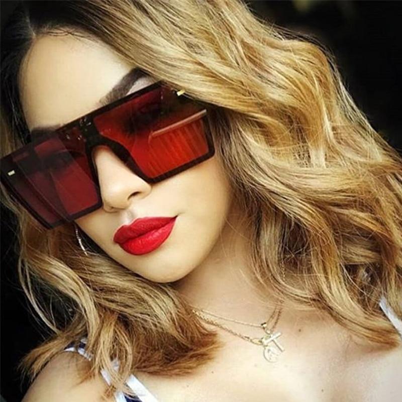 Modern Oversized Square Sunglasses For Lady and Women Luxury Brand Fashion Gafas Shade WIth Mirror Glasses And UV400 Protection