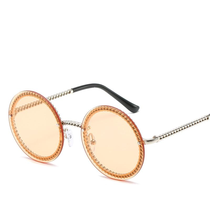 NEW 2021 Famous Luxury Round Retro Rimless Elegant Woman and Lady Sunglasses Style With Zircons and Diamonds and UV400 Protection