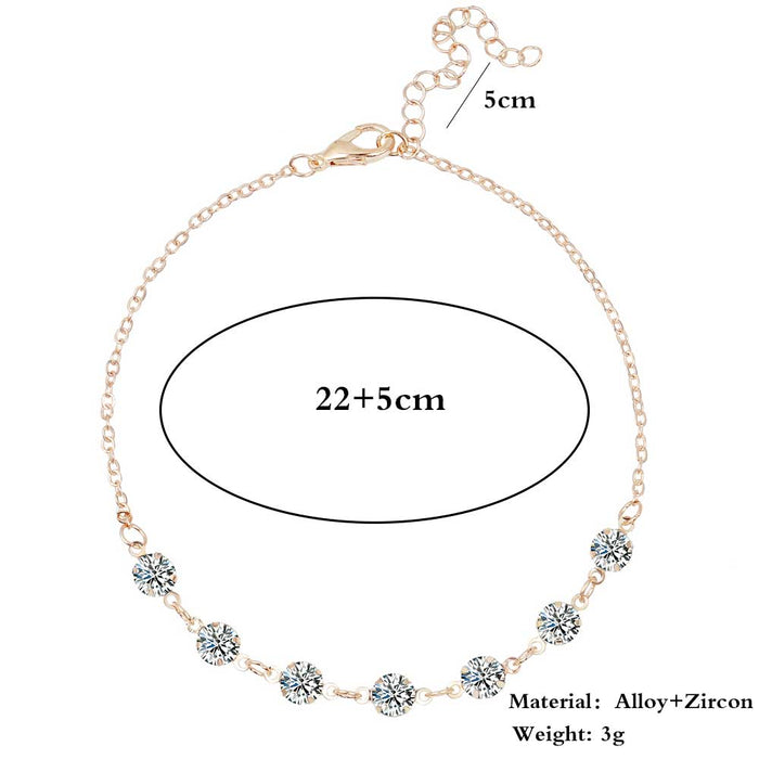 Crystal Luxury Anklets For Women Gold Silver Color Bohemian Brecelet Anklet For Leg  Strap Jewelry