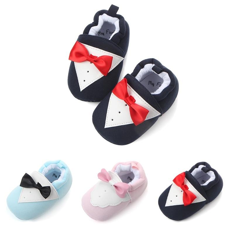 Modern Elegant Baby First Walkers Infant Newborn Autumn Winter Butterfly-knot Cotton Kids Soft Pre walker Shoes For Boys