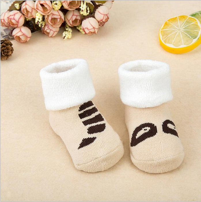 1 Pair Newborn Cotton Striped Warm Slippers Socks For Baby Girls And Boys Very Comfortable And Soft Material