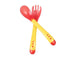 1 Set Children Kids Tableware Temperature Silicone Soft  Spoon Fork Cutlery Feeding Dish Infant Boys and Girls Unique Baby Feeding Tool