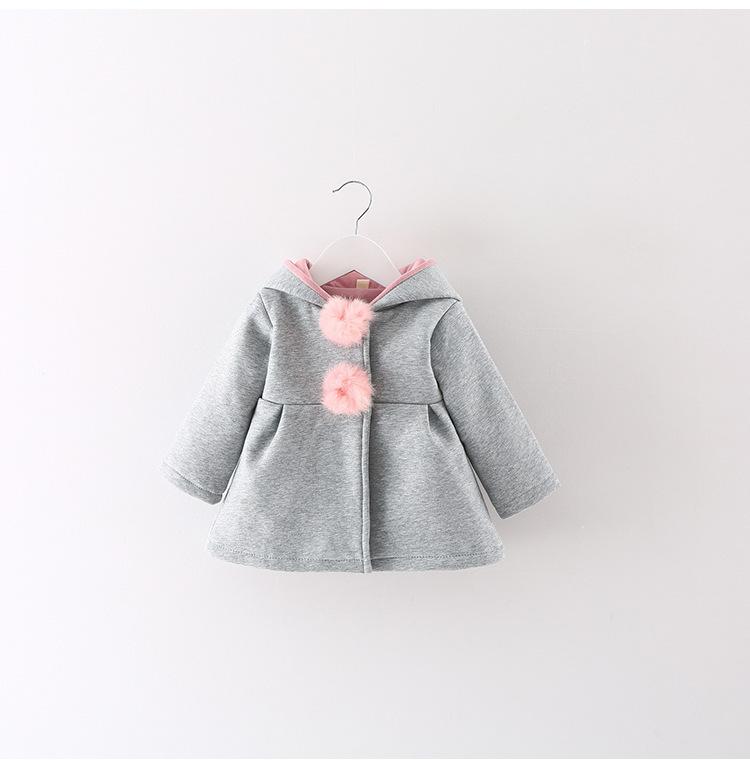 Newborn Girls Coat Autumn Spring Jacket Rabbit long Ear Hoodies Cotton Outerwear Children Clothes