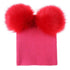 New Trend Baby Winter Hat Knitted Warm Double Fur Pompom Caps Beanies For Girls In Modern Design