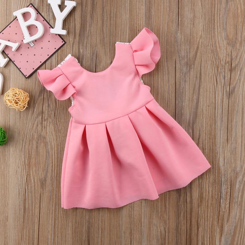 Luxury Modern Elegant Baby Girl Tops Bow Dresses Lace Ball Gown Tutu Party Dress Sundress Baby Girls Princess Clothing Style