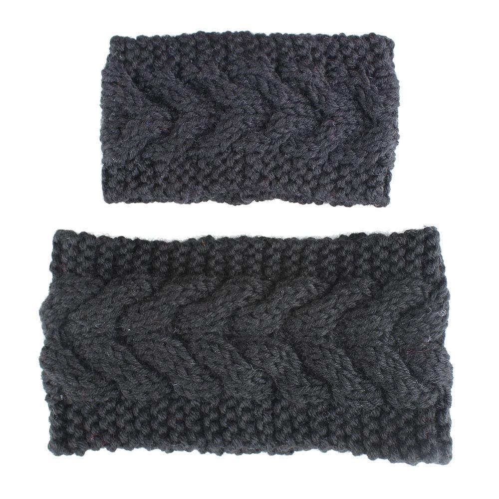 HandmadeKnit Wool Hairband for Mother & Daughter Headband Knit Flower Hairband Ear Warmer Headwrap