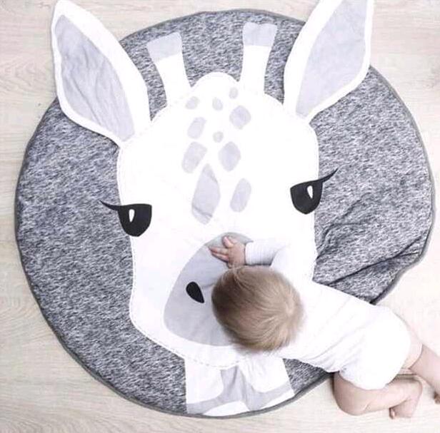 Luxury Mdoern Cartoon Animals Baby Play Mat Foldable Kids Crawling Pad Round Carpet Rug Toys Cotton Children Room Decor Photo Props Carpet For Kids