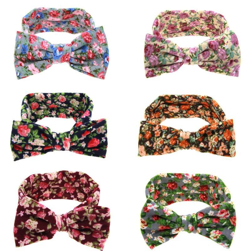 Luxury Modern Headbands Turban Head Wrap Hair Accessories Ear Printing Flowers Headwear New Bow For Kids