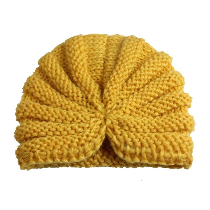 Handmade Knitted Winter Baby Hat for Girls Candy Color Enfant Baby Beanie Turban Hats Newborn Baby Cap