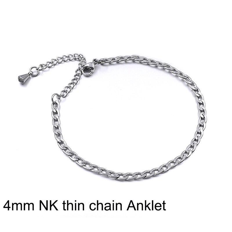 Luxury High Quality Unisex Silver Color Stainless Steel Beach Anklet For Women and Men Luxury Brecelet for Hand or Leg Chain Foot Jewelry