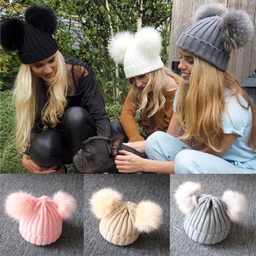 Modern Luxury Trend Design Newborn Baby Kids Girls Winter Warm Knit Hat Ball Beanie Cap In New Design