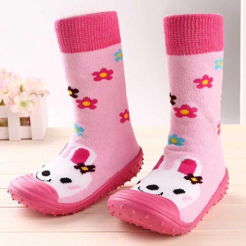 Newborn Baby Boys/Girls Socks With Anti-Slip Soft Rubber Soled Outdoor Foot Socks Animal Carton Floor Booties Socks For Kids