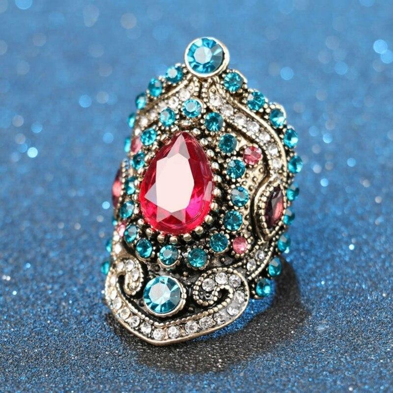 Luxury Unique Epic  Crystal Jewelry Craving Nightclub Opal Stone Lady's Ring Cubic Zirconia Jewelry