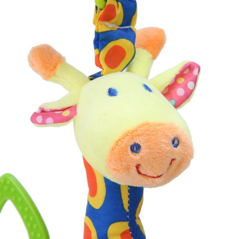 Modern Baby Development Giraffe Animal Hand Bells Rattles Handle Toys Stroller Hanging Teether Baby Toys For Kids