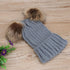 Fashion Parent-child Caps Cute Infant Baby Pom Pom Cap Winter Double Fur Ball Hat Baby Mom Warm Knitted Hat