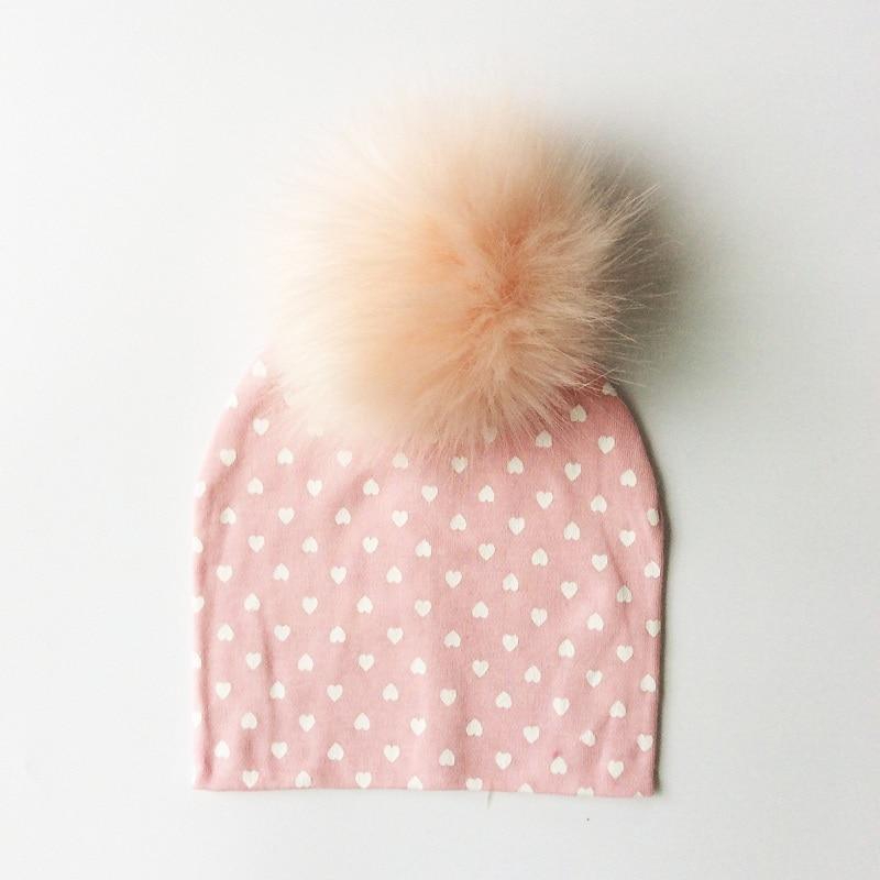 Luxury Modern Baby Hat Cotton Printing Hat With Pompon For Girls Autumn Winter Boys Caps Children Bonnet For Kids