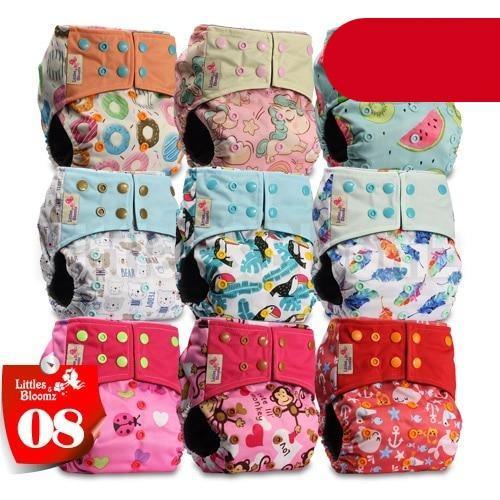 Modern 9/6PCS Set Bamboo Charcoal Washable Real Cloth Pocket NappiesFor Baby Boys and Girls Diaper Set In Modern Design