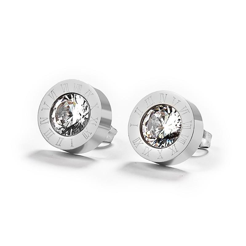 Modern Luxury Small Minimalist Stud  Stainless Steel Luxury Small Earrings Stud Crystal Small Jewlery In Modern Vintage Style With Zircon